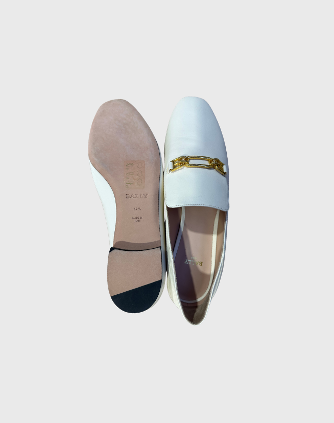 BALLY LEATHER LOAFERS - SIZE 39.5