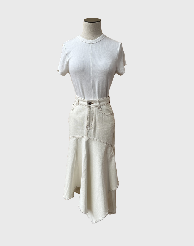 SASS & BIDE LONG DENIM SKIRT - SIZE 6