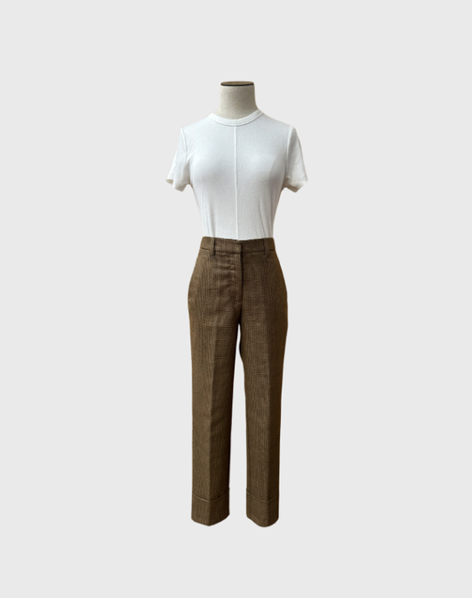 WHITE STORY HOUNDSTOOTH WOOL PANTS - SIZE 8