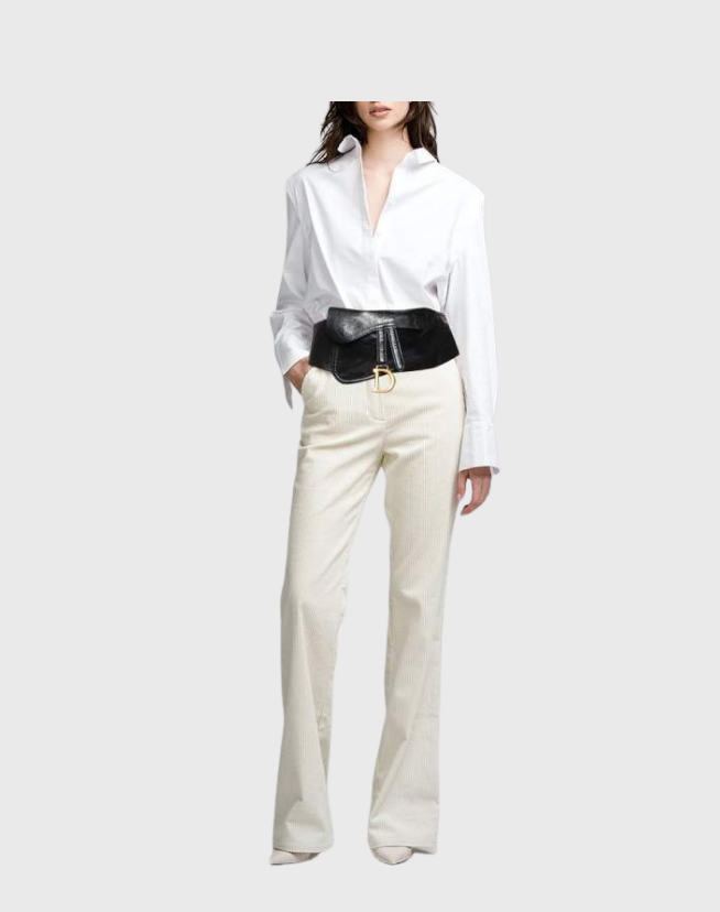 DIOR BLACK SHINE LEATHER SADDLE WAIST BELT