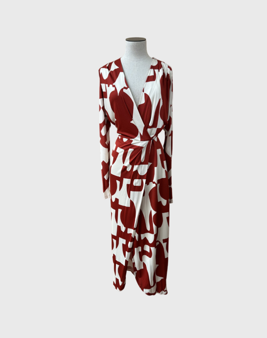 GINGER & SMART HEIRESS WRAP MIDI DRESS - SIZE 6