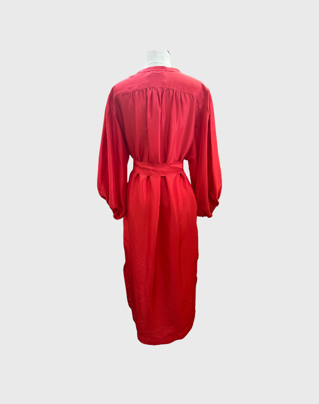 OROTON SILK TIE WAIST DRESS - SIZE 12-14