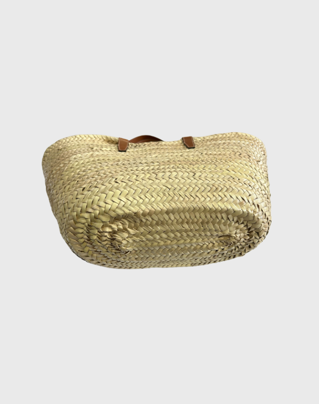 CELINE MEDIUM CLASSIC PANIER IN PALM LEAVES AND CALFSKIN