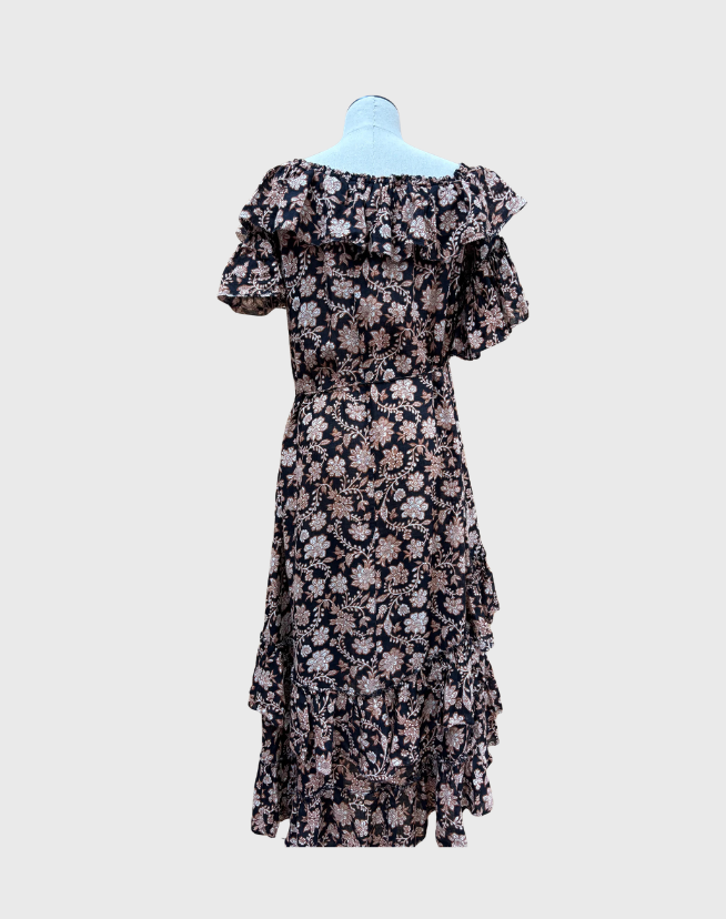 ZIMMERMANN TULSI OFF THE SHOULDER FLORAL DRESS - SIZE 0