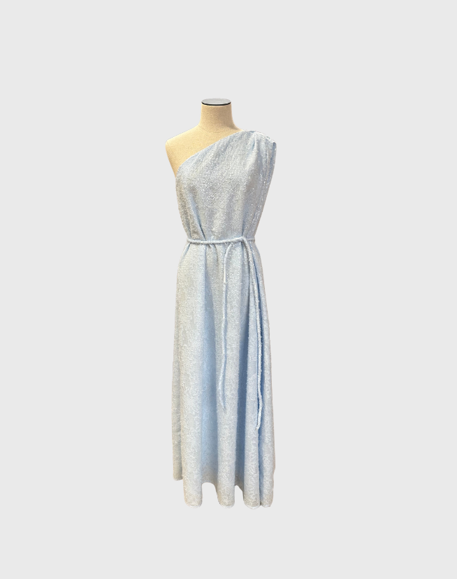 SCANLAN THEODORE SEQUIN ONE SHOULDER DRESS - SIZE 12