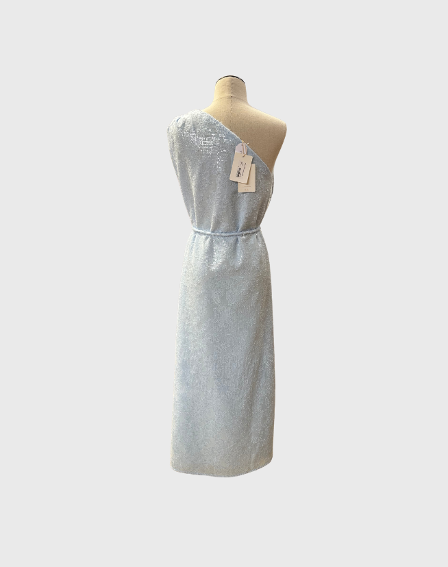 SCANLAN THEODORE SEQUIN ONE SHOULDER DRESS - SIZE 12