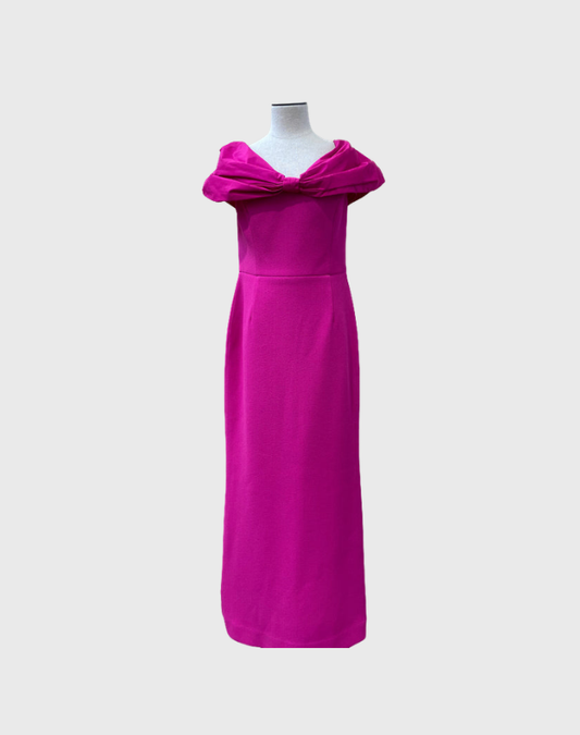 REBECCA VALLANCE PINK CUPID BOW GOWN - SIZE 14