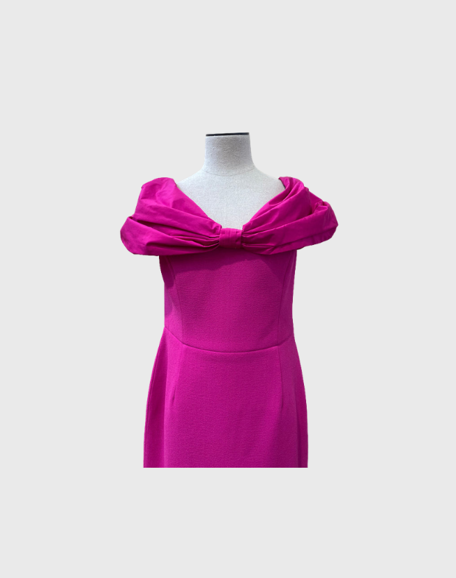 REBECCA VALLANCE PINK CUPID BOW GOWN - SIZE 14