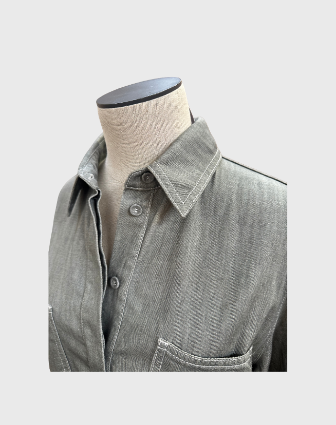 FENDI CHAMBRAY LONG SLEEVE SHIRT - SIZE 40