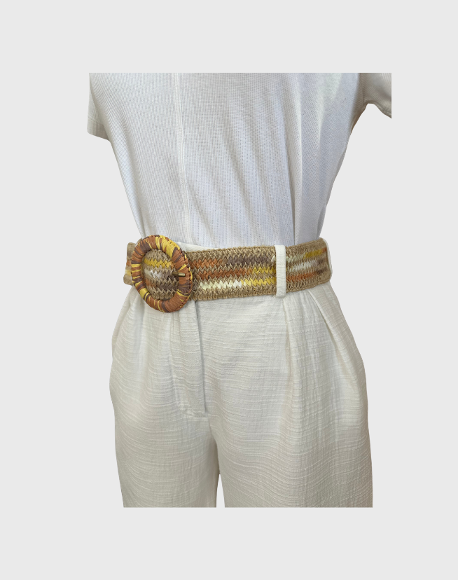 ZIMMERMANN BELTED LINEN WIDE-LEG PANTS - SIZE 0
