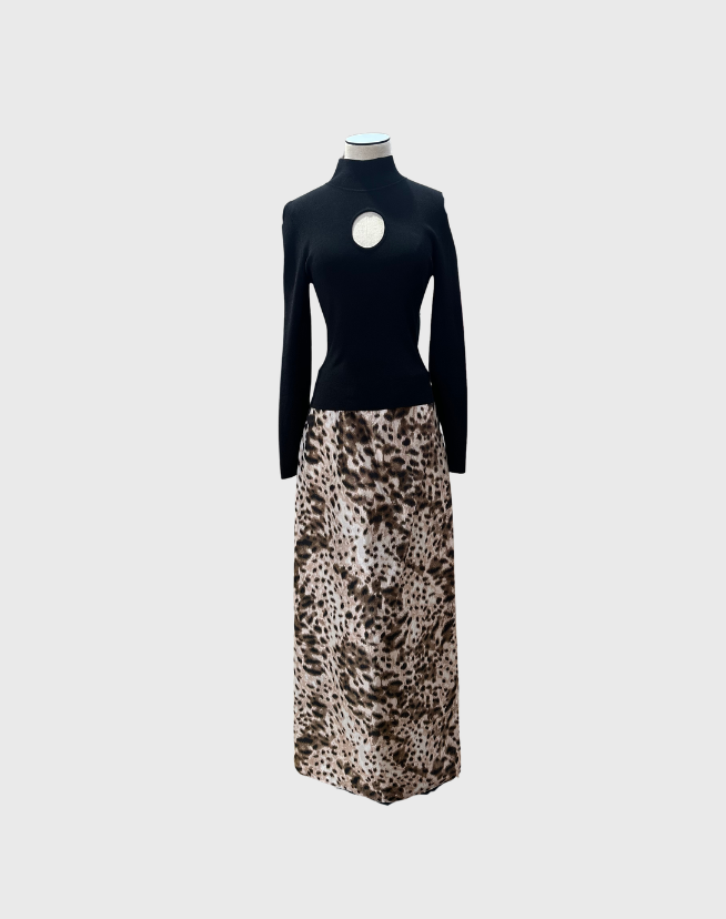 CAROLINA HERRERA ANIMAL PRINT MAX SKIRT - SIZE 12
