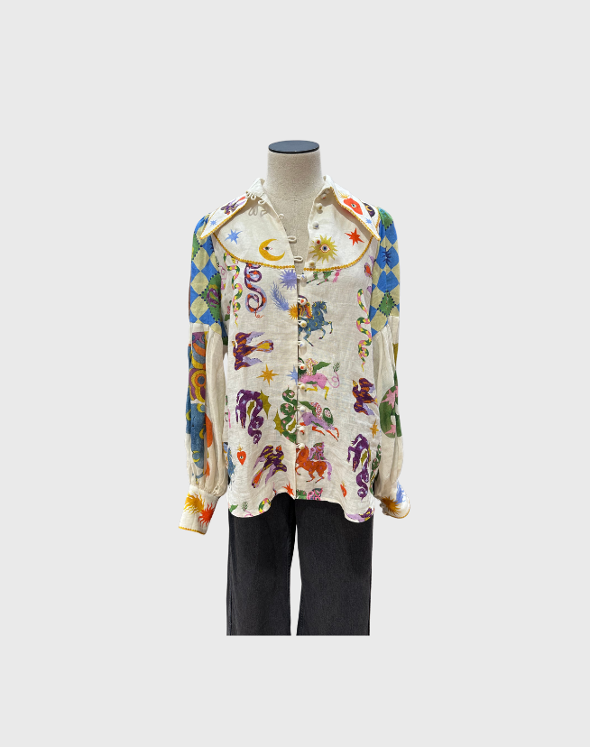 ALEMAIS LOU BALLOON SLEEVE SHIRT - SIZE 12