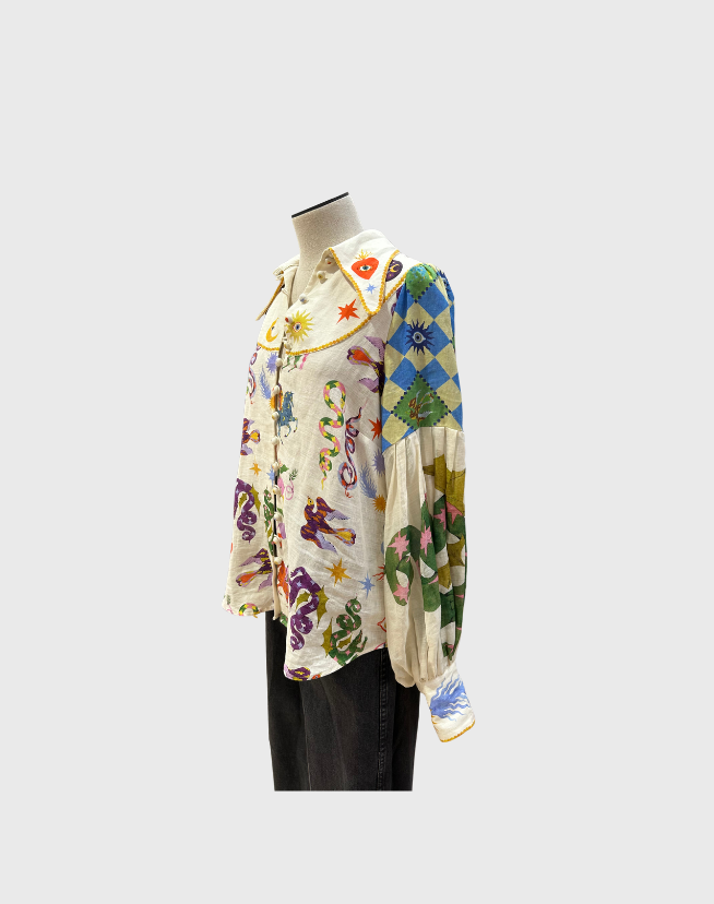 ALEMAIS LOU BALLOON SLEEVE SHIRT - SIZE 12