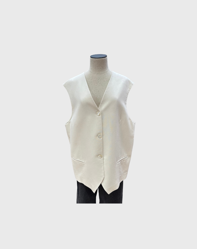 ROHE SLEEVELESS WOOL BLEND BLAZER - SIZE 12