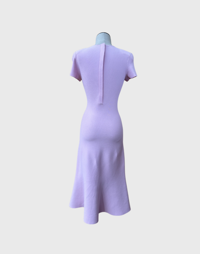 SCANLAN THEODORE CREPE KNIT CRAVET MIDI DRESS - SIZE XS