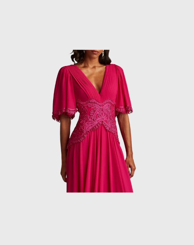 TADASHI SHOJI INDIRA EMBROIDERED MAXI DRESS - SIZE 8