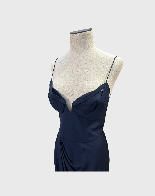 ZIMMERMANN SUEDED SILK PLUNGE LONG DRESS - SIZE 2