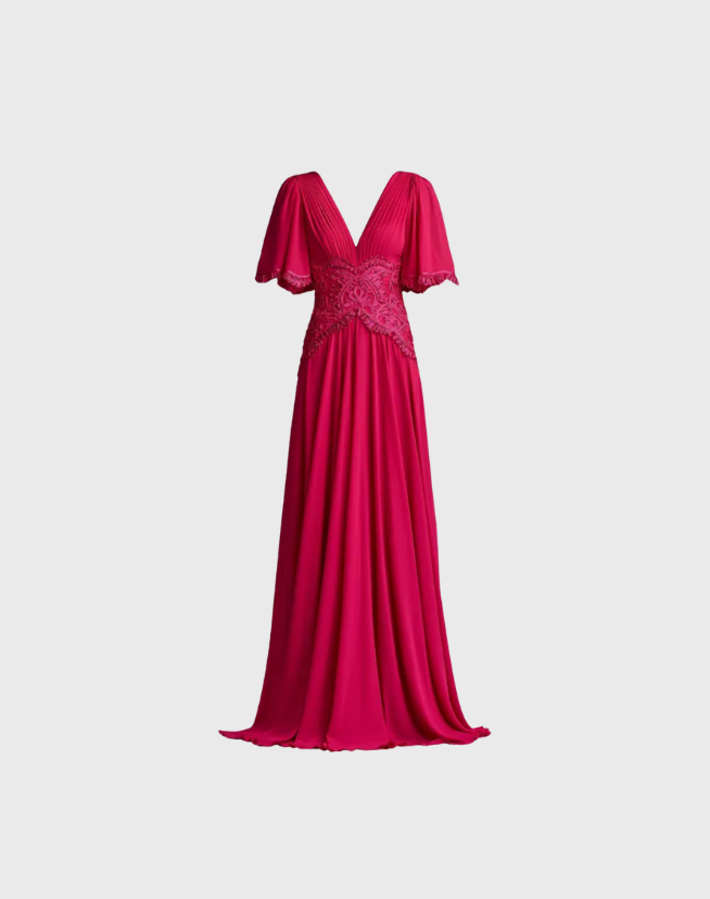 TADASHI SHOJI INDIRA EMBROIDERED MAXI DRESS - SIZE 8