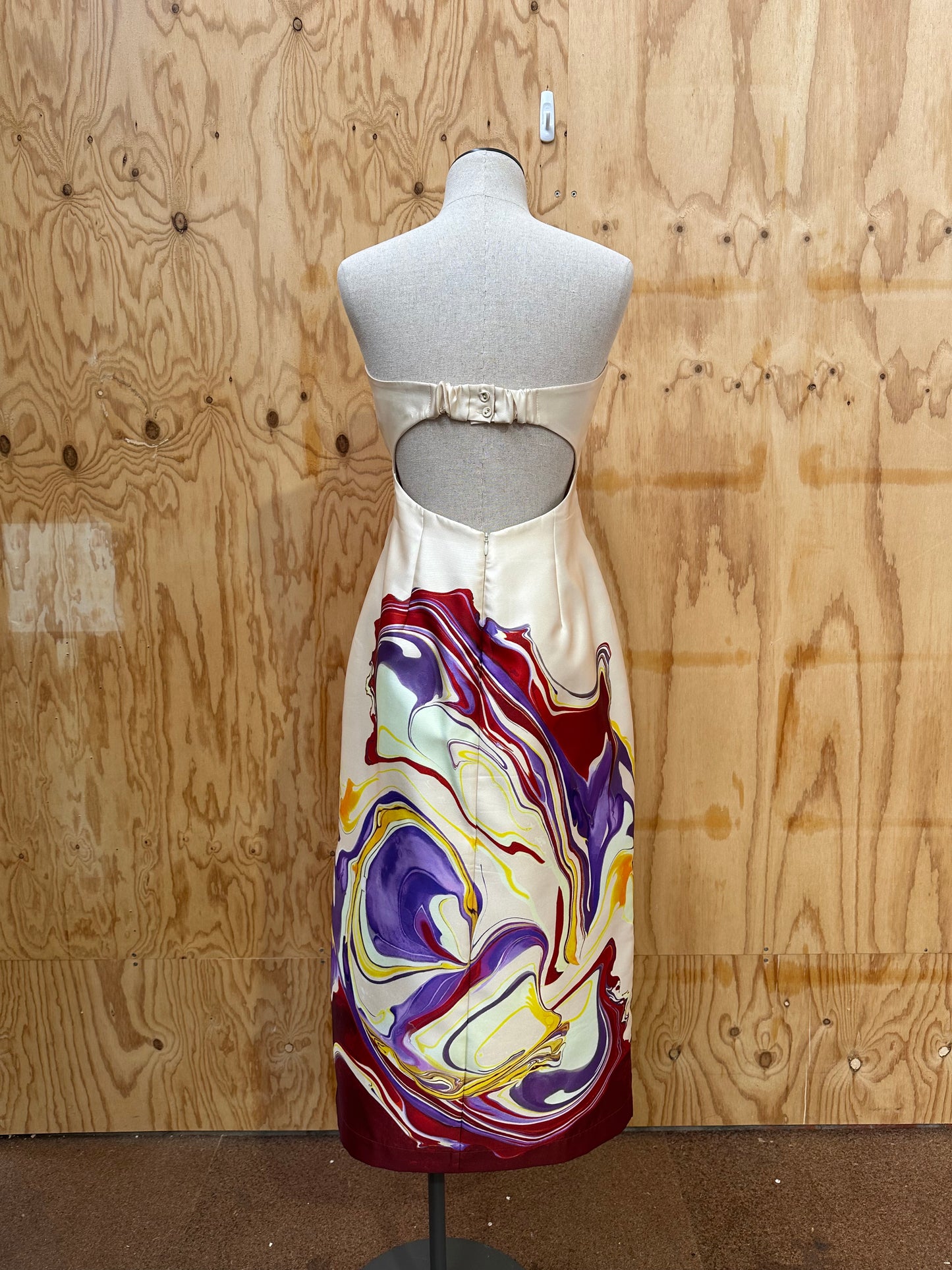 ALEMAIS LUCA CORSET MIDI DRESS IN MULTI COLOURS - SIZE 8