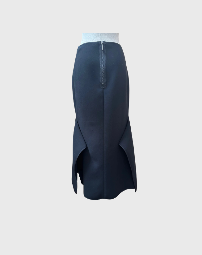 CARLA ZAMPATTI CREPE BLACK SKIRT - SIZE 10