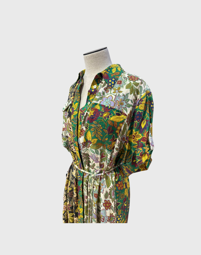 ALEMAIS ISABELLA PATCHWORK SHIRTDRESS - SIZE 8