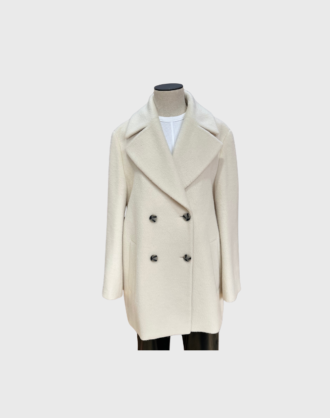CABLE DOUBLE BREASTED COAT - SIZE 14