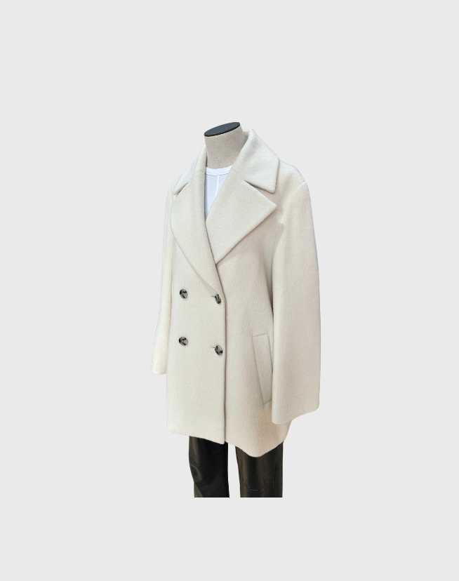 CABLE DOUBLE BREASTED COAT - SIZE 14