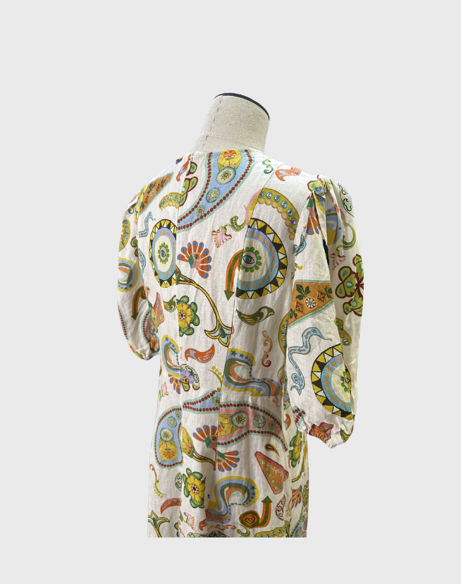ALEMAIS ARCADE MIDI DRESS - SIZE 14