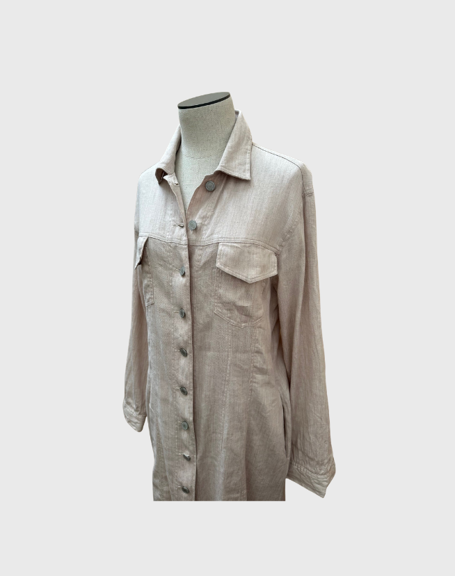 WHITE STORY SHIRT DRESS - SIZE 12