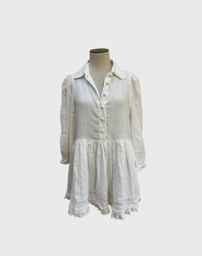 MORTON MAC MINI DRESS IN WHITE - SIZE S