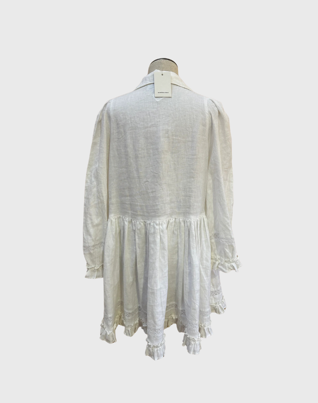 MORTON MAC MINI DRESS IN WHITE - SIZE S