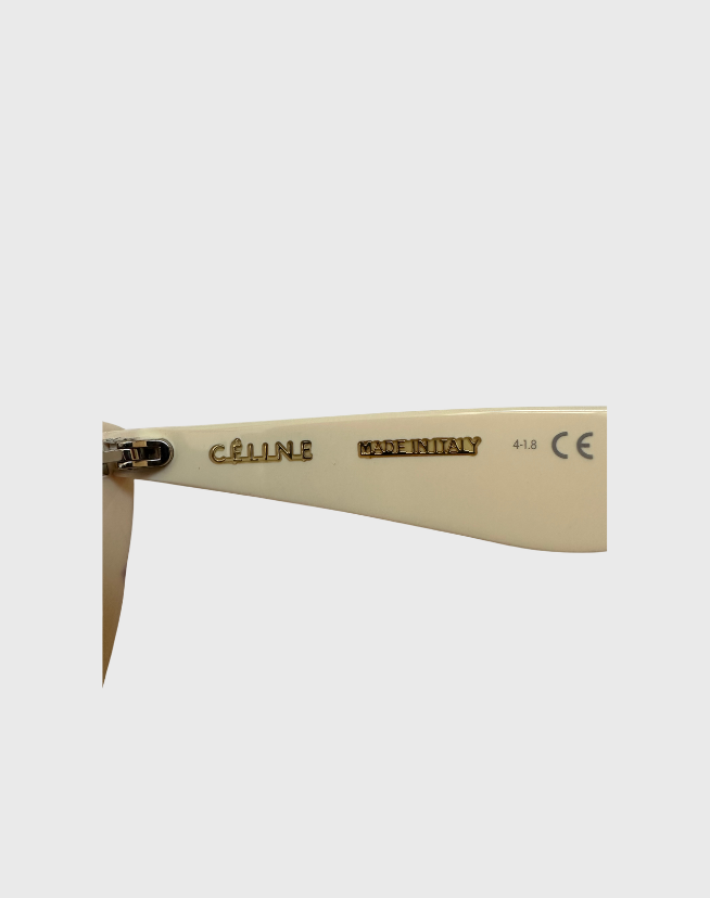 CELINE CAT-EYE IVORY ACETATE SUNGLASSES