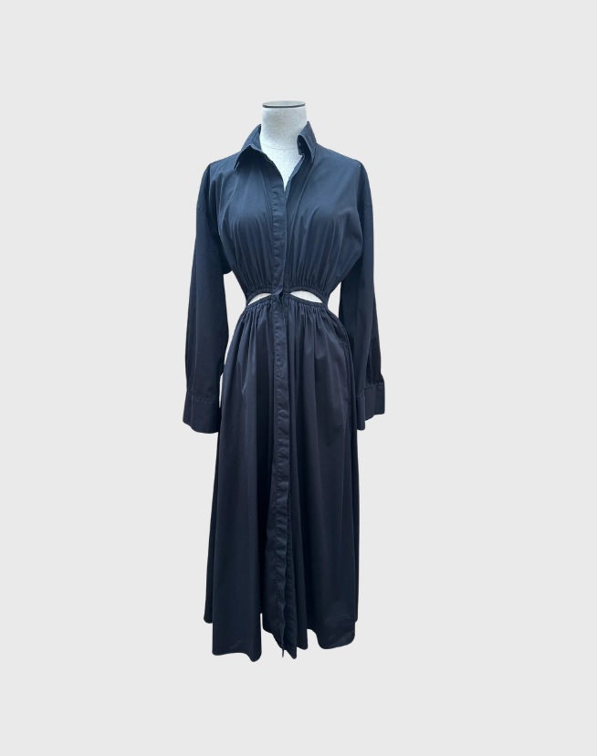 SCANLAN THEODORE COTTON GATHERED DRESS - SIZE 8
