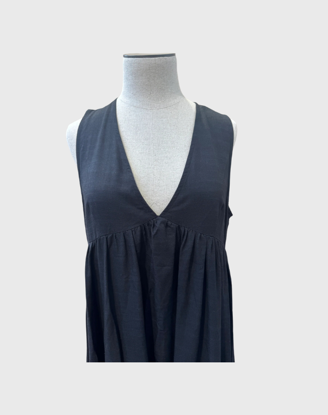 THE WEFT VINTAGE BLACK LEISURE DRESS - SIZE L