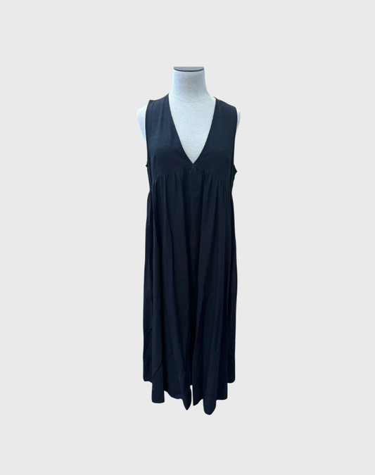 THE WEFT VINTAGE BLACK LEISURE DRESS - SIZE L