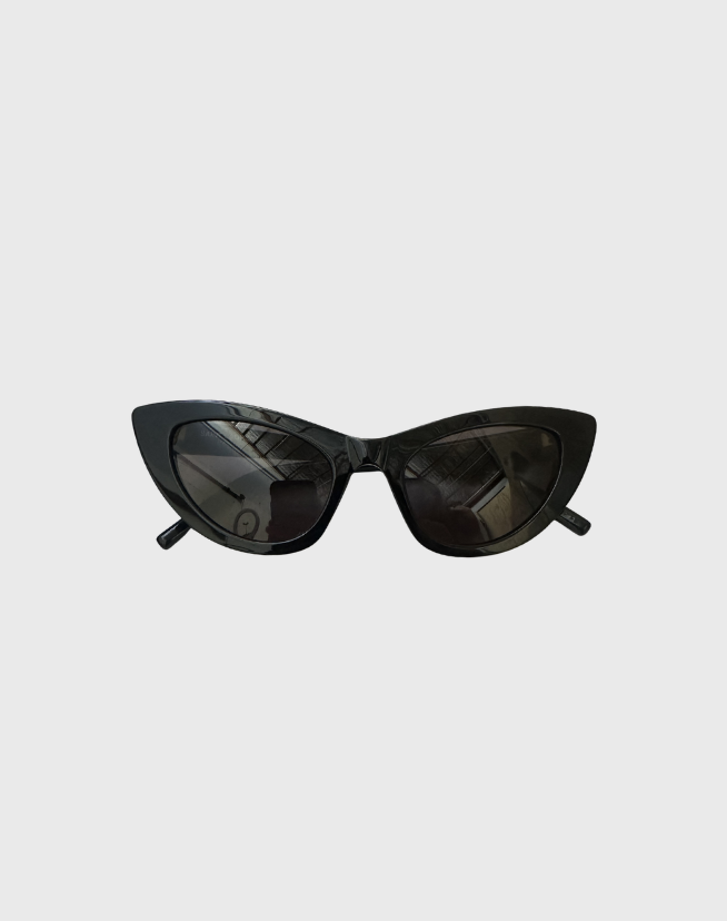 SAINT LAURENT CAT-EYE SHINY BLACK SUNGLASSES