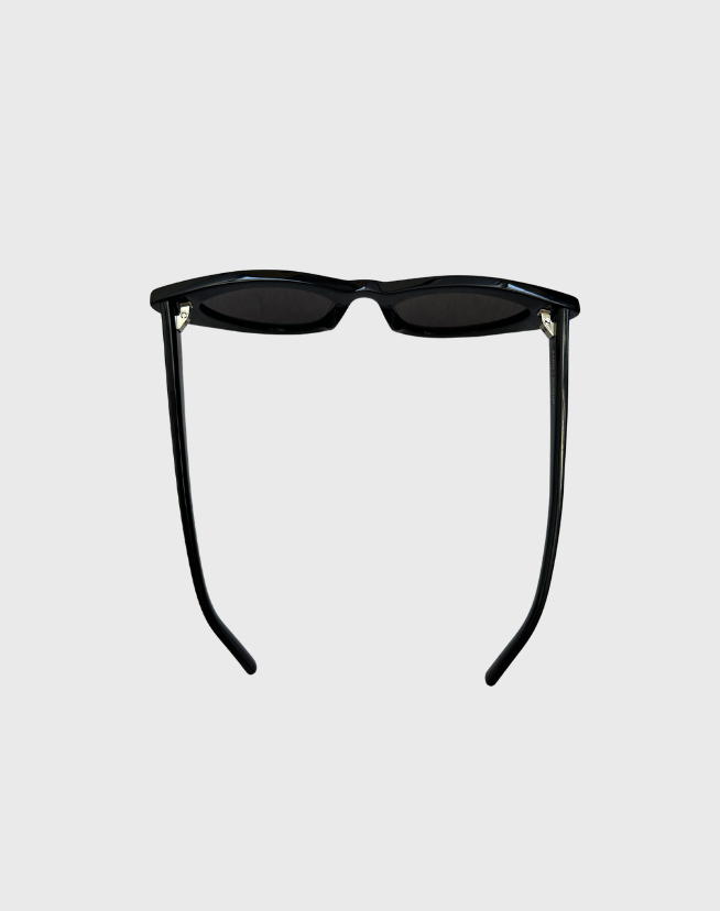 SAINT LAURENT CAT-EYE SHINY BLACK SUNGLASSES