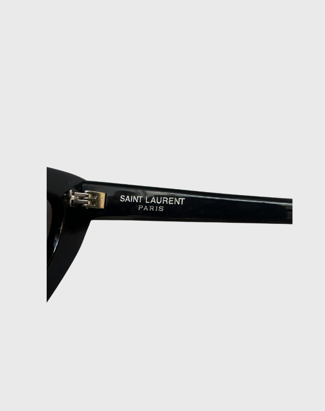 SAINT LAURENT CAT-EYE SHINY BLACK SUNGLASSES