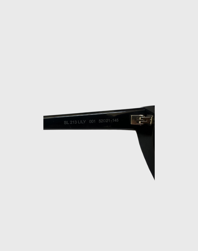 SAINT LAURENT CAT-EYE SHINY BLACK SUNGLASSES