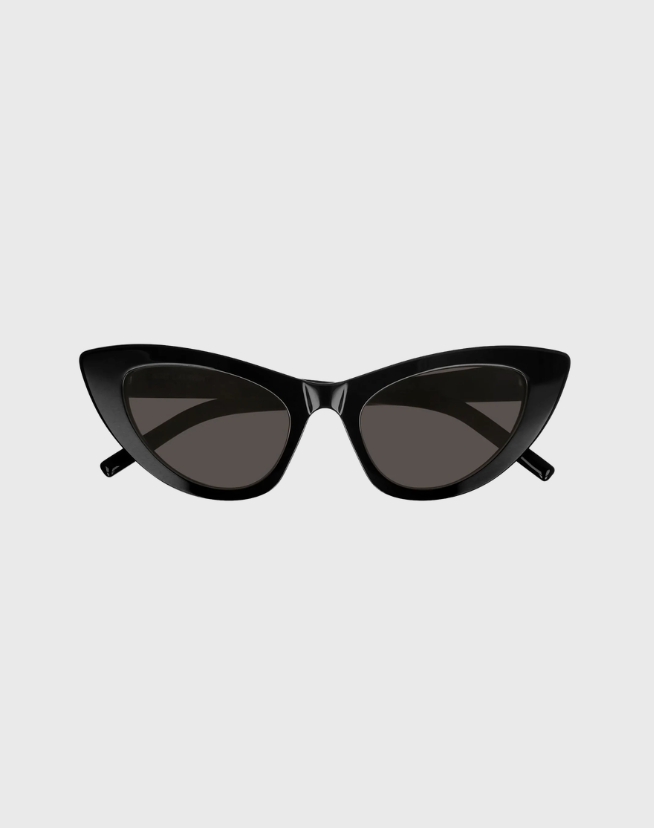 SAINT LAURENT CAT-EYE SHINY BLACK SUNGLASSES