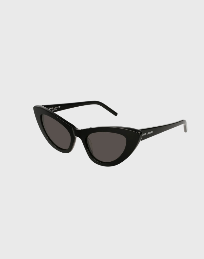 SAINT LAURENT CAT-EYE SHINY BLACK SUNGLASSES