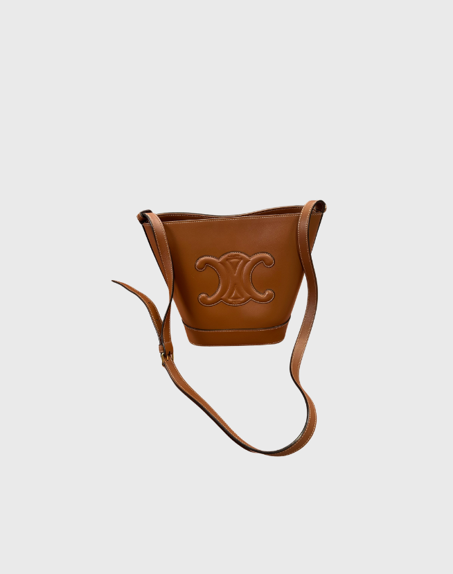 CELINE SMALL BUCKET CUIR TRIOMPHE BAG IN SMOOTH CALFSKIN