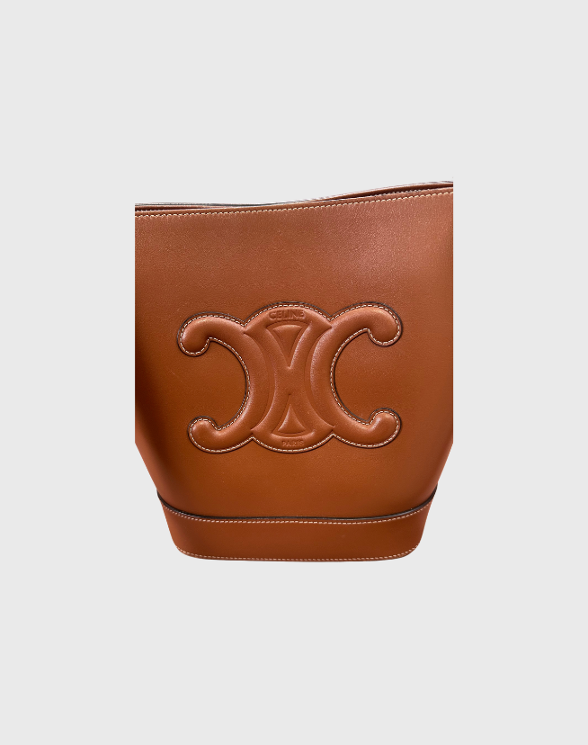 CELINE SMALL BUCKET CUIR TRIOMPHE BAG IN SMOOTH CALFSKIN