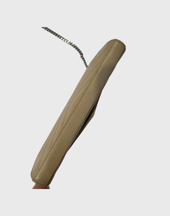 CLASSIC CASSANDRE CHAIN WALLET IN GRAIN DE POUDRE LEATHER