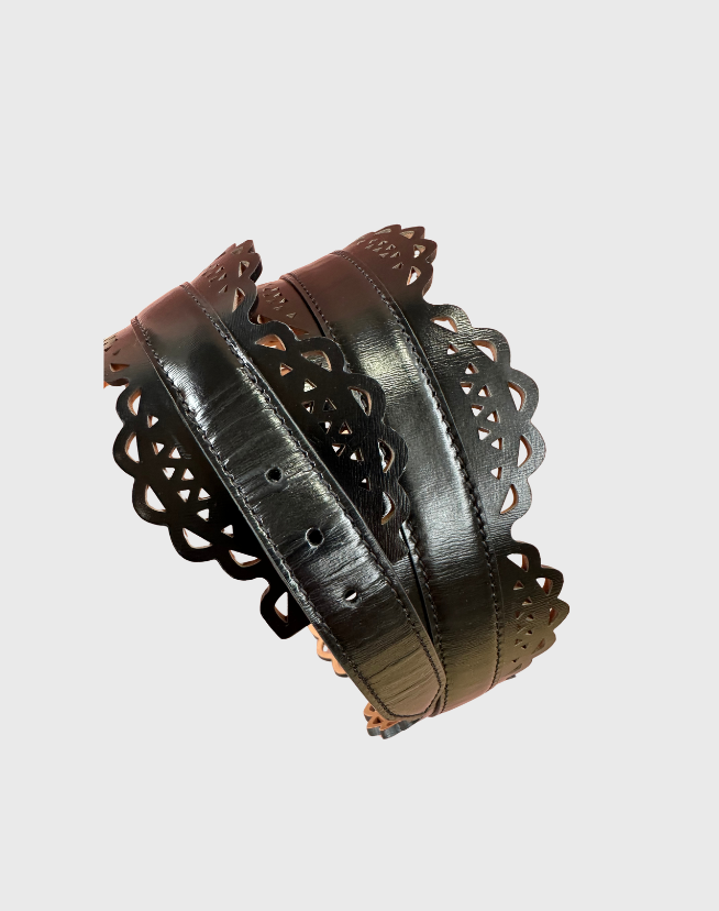 ALAIA LASER-CUT LEATHER BELT