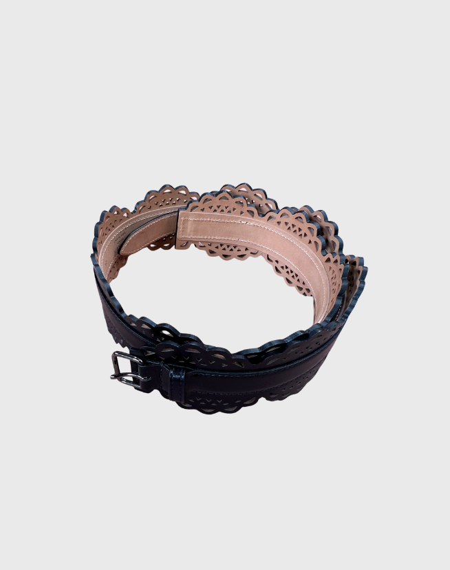 ALAIA LASER-CUT LEATHER BELT