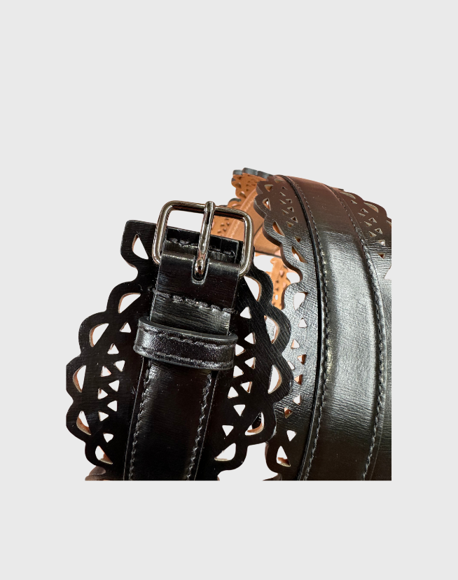 ALAIA LASER-CUT LEATHER BELT