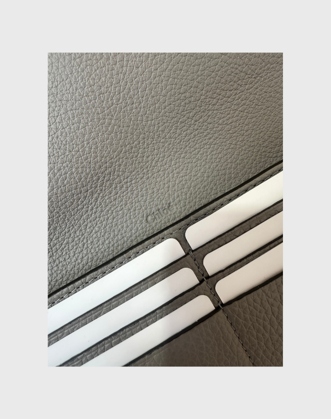 CHLOE ALPHABET WALLET WITH FLAP IN GRAINED LEATHER