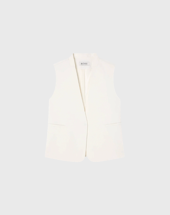 ROHE SLEEVELESS WOOL BLEND BLAZER - SIZE 12