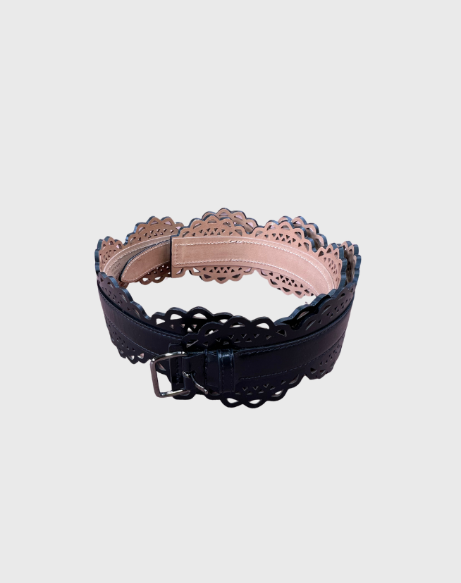 ALAIA LASER-CUT LEATHER BELT